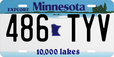 MN license plate 486TYV