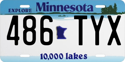 MN license plate 486TYX