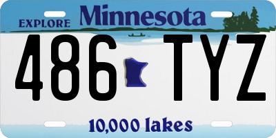 MN license plate 486TYZ