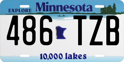 MN license plate 486TZB