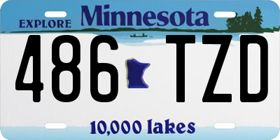 MN license plate 486TZD