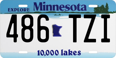 MN license plate 486TZI