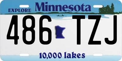 MN license plate 486TZJ