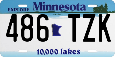 MN license plate 486TZK