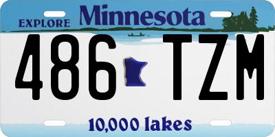 MN license plate 486TZM