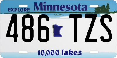 MN license plate 486TZS