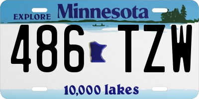 MN license plate 486TZW