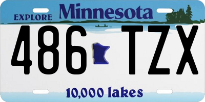 MN license plate 486TZX