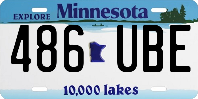 MN license plate 486UBE