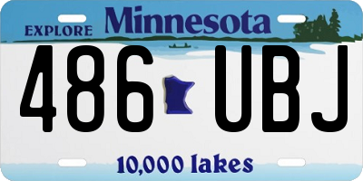 MN license plate 486UBJ
