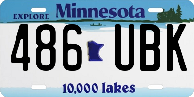 MN license plate 486UBK