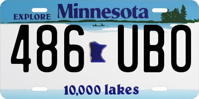 MN license plate 486UBO