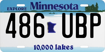 MN license plate 486UBP