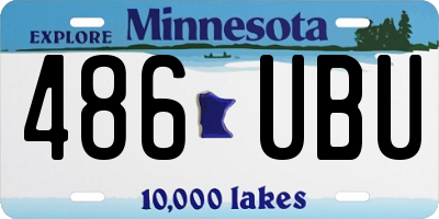MN license plate 486UBU