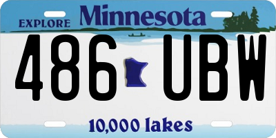 MN license plate 486UBW