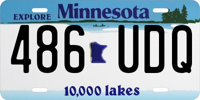 MN license plate 486UDQ