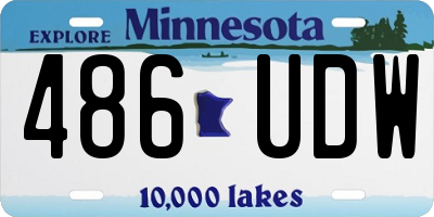 MN license plate 486UDW