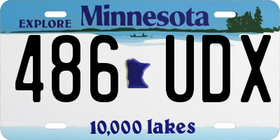 MN license plate 486UDX