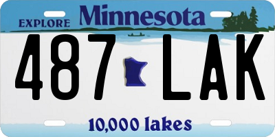 MN license plate 487LAK