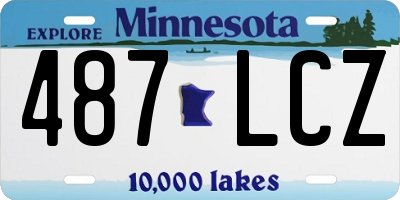 MN license plate 487LCZ