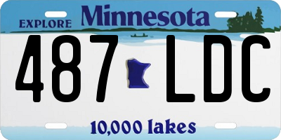 MN license plate 487LDC