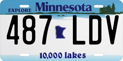 MN license plate 487LDV