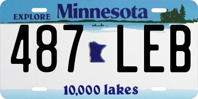 MN license plate 487LEB