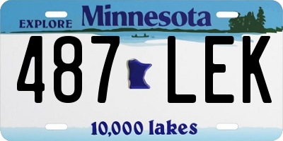 MN license plate 487LEK