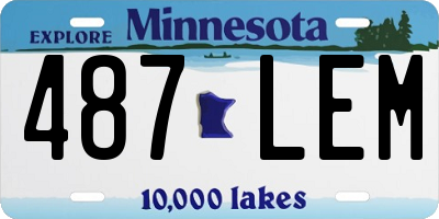 MN license plate 487LEM