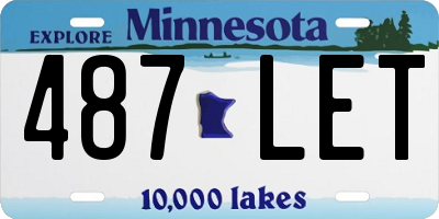MN license plate 487LET