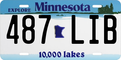 MN license plate 487LIB