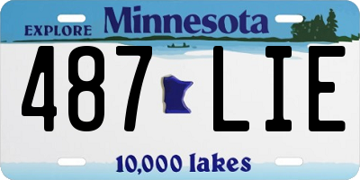MN license plate 487LIE