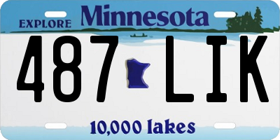MN license plate 487LIK