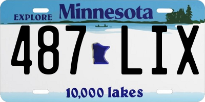 MN license plate 487LIX