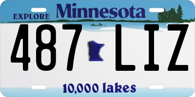 MN license plate 487LIZ