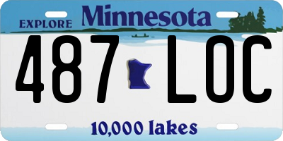 MN license plate 487LOC