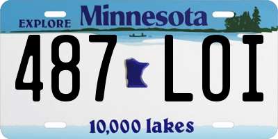 MN license plate 487LOI