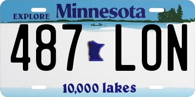 MN license plate 487LON