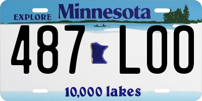 MN license plate 487LOO