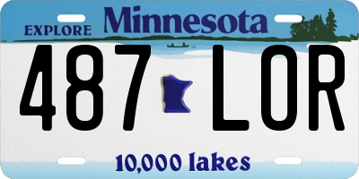 MN license plate 487LOR