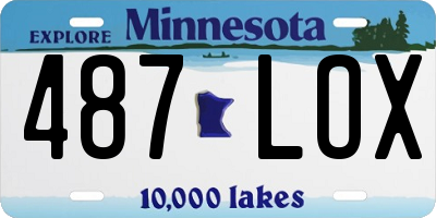 MN license plate 487LOX
