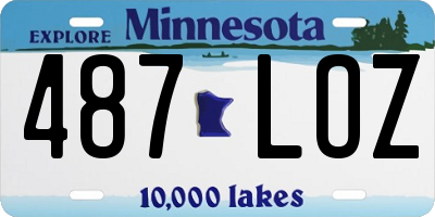 MN license plate 487LOZ