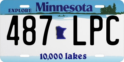 MN license plate 487LPC