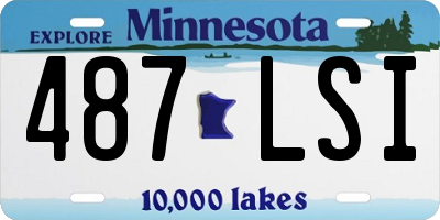 MN license plate 487LSI