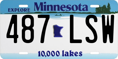 MN license plate 487LSW
