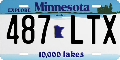 MN license plate 487LTX