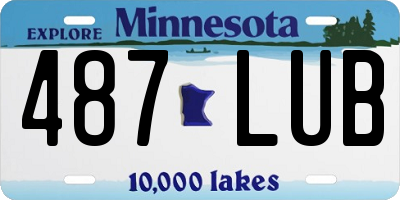 MN license plate 487LUB