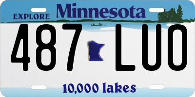 MN license plate 487LUO