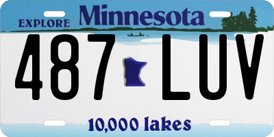 MN license plate 487LUV