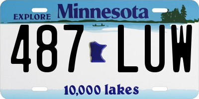 MN license plate 487LUW